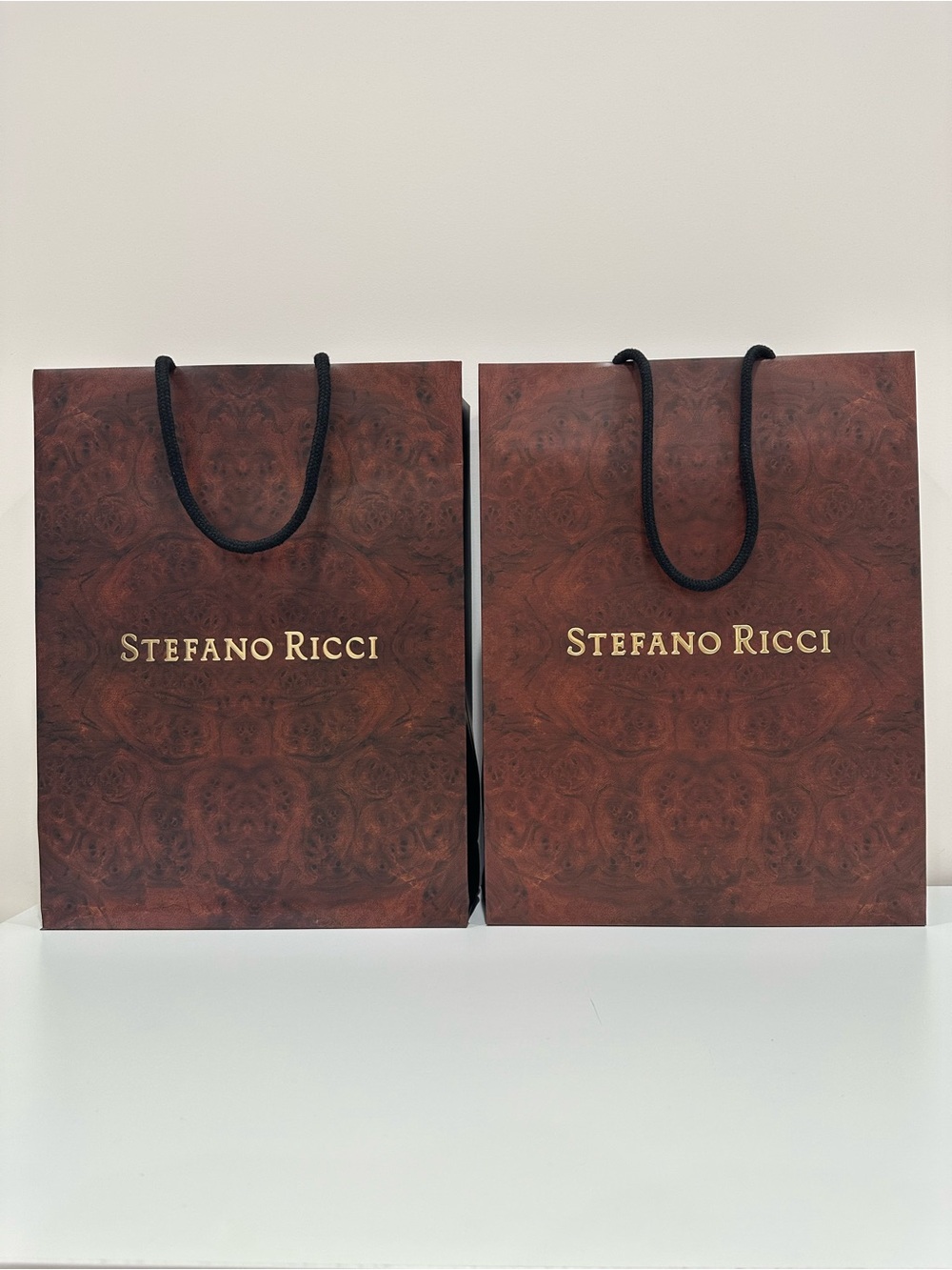 2 x Stefano Ricci Paper Shopping Bag with imperfections|12.5x5x16.5 inches